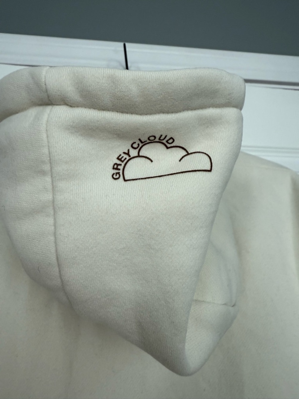 Grey Cloud Hug Me Until I Smell Like You Hoodie - White, Size Medium - Picture 4 of 5